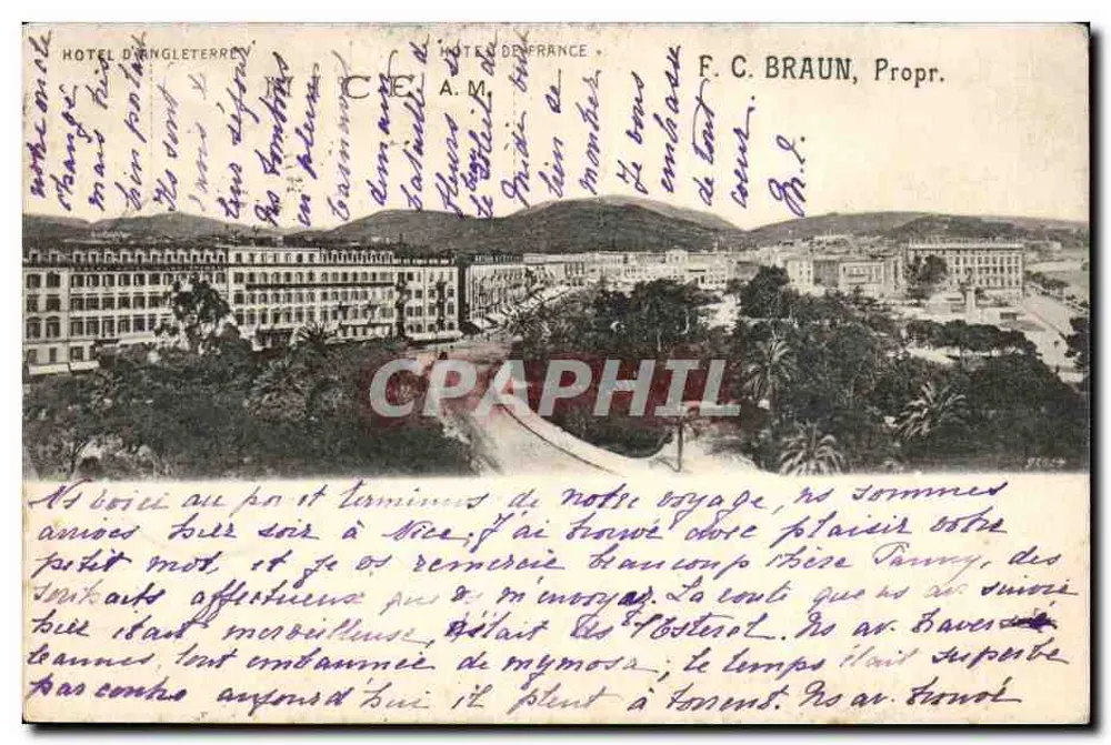 Hotel da Inglaterra — Nice — F. C. BRAUN, Proprietário - Frente