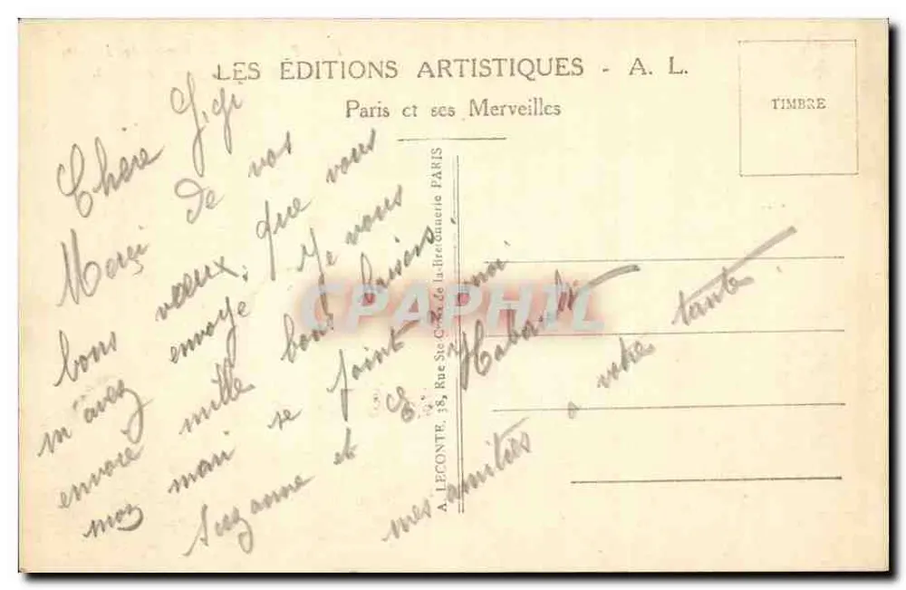 Parijs - De Kamer van Volksvertegenwoordigers — A. L. Éditions Artistiques - Achterkant