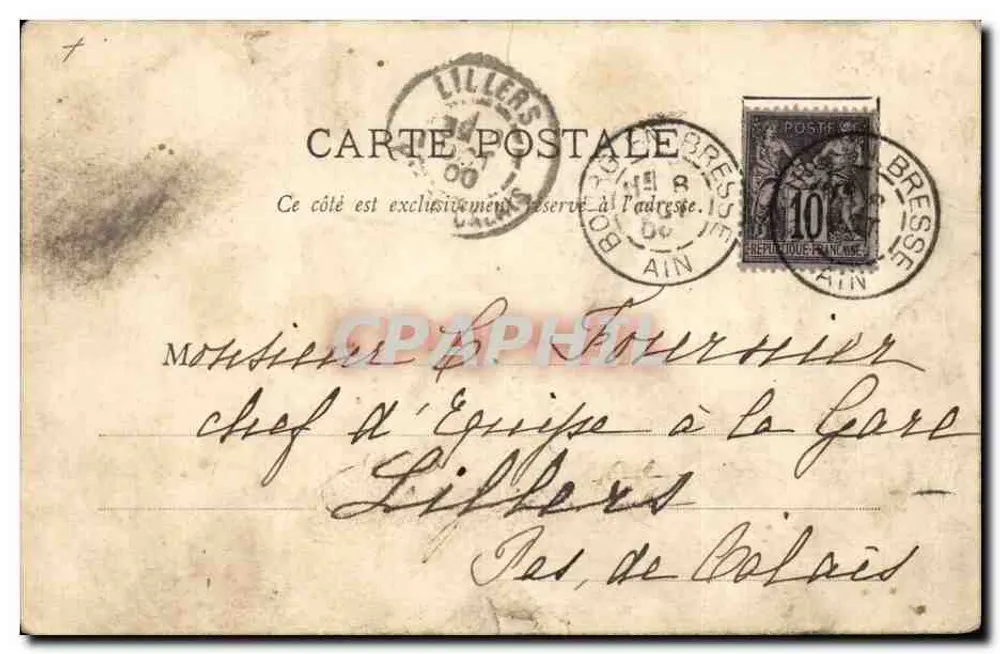 Bourg - O Teatro — Série (33) — Coleção Louis Monchardon, 5, rue Mercière - Verso