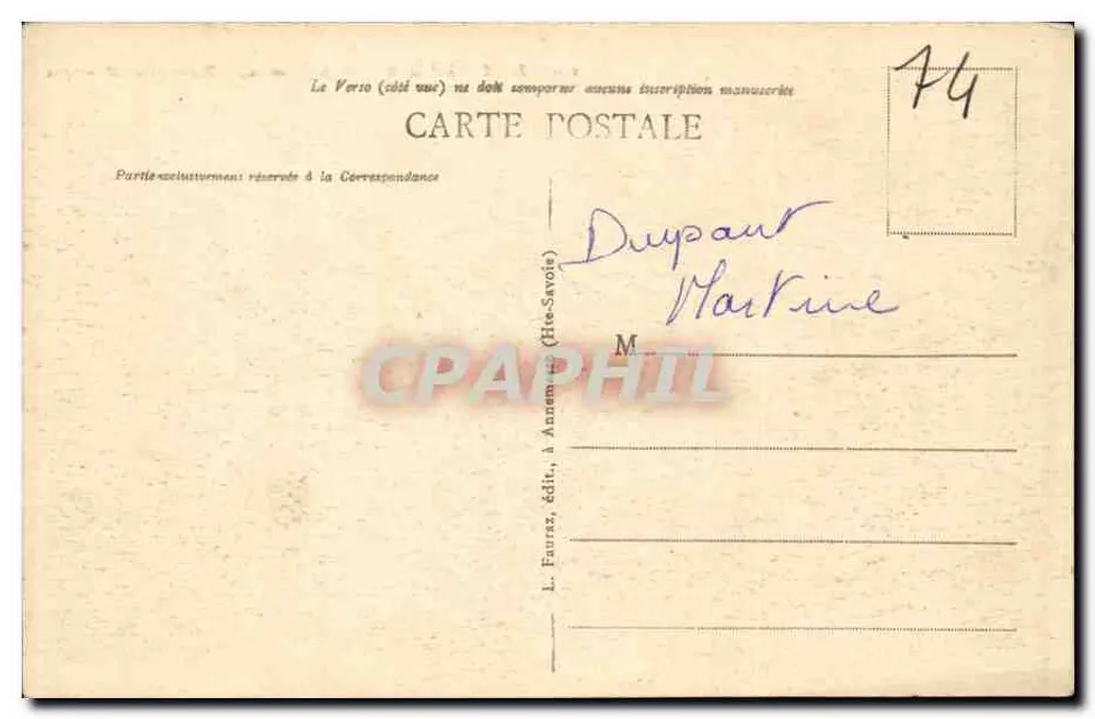 St-GERVAIS-les-BAINS (Hte-Savoie) — Bergweide — L. Fauraz, Verlag - Rückseite