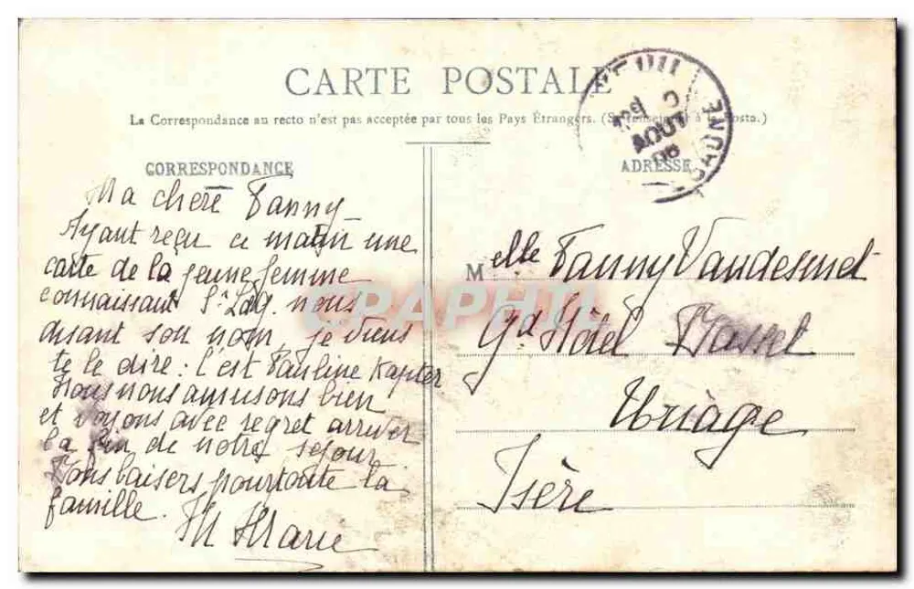Luxeuil-les-Bains — O Estabelecimento — Imp. Ad. Welec, Depositado N° 4185 - Cl. D. - Verso
