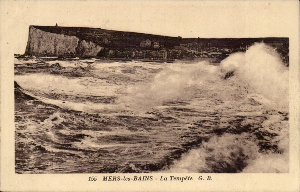 MERS-les-BAINS - A Tempestade — G. B. — n° 155 - Frente