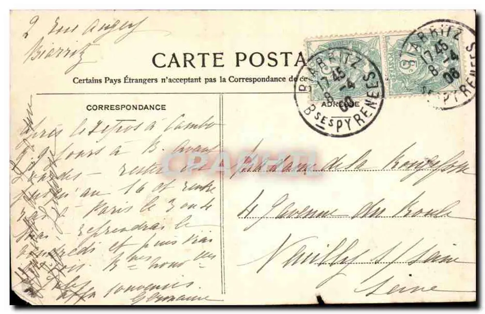 Biarritz - O Rocher da Virgem e o Sémaphore — R. HELMLINGER & CIE, IMP. PHOT. NANCY, n°55 - Verso
