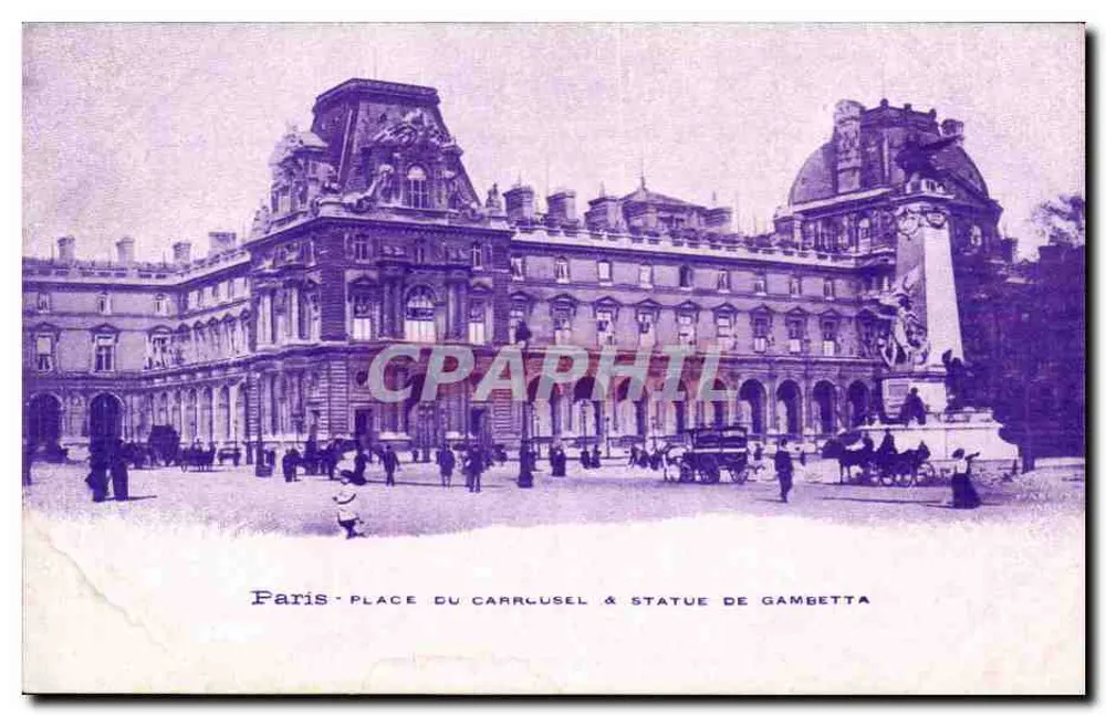 Paris - Place du Carrousel & Estátua de Gambetta - Frente