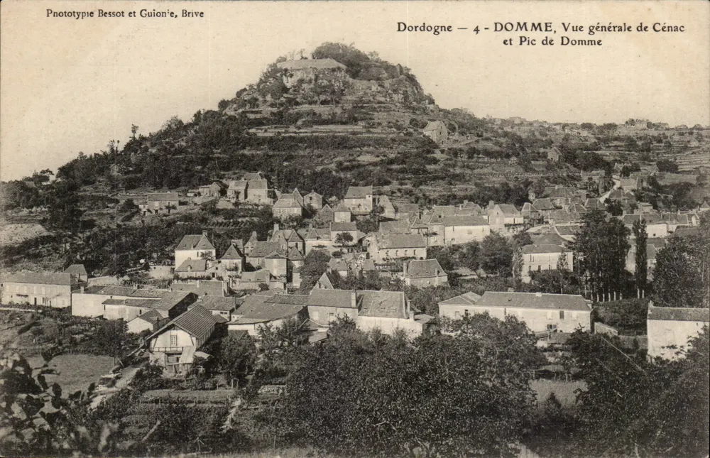 Cénac — Allgemeiner Blick auf Cénac und Pic de Domme — Phototypie Bessot et Guioné, Brive - Vorderseite