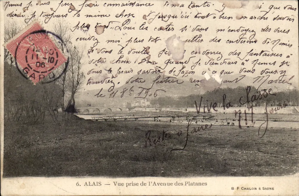 Alais — Ansicht vom Avenue des Platanes — B. F. Chalon & Saône - Vorderseite