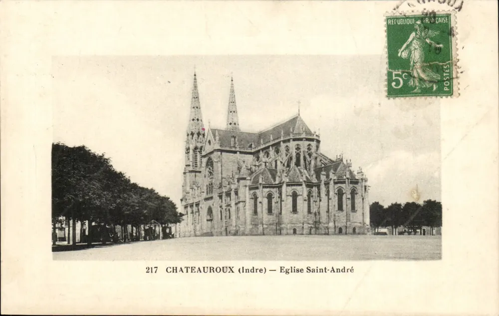 Châteauroux (Indre) — Igreja de São André — editor 'Au Bellet' n°217 - Frente
