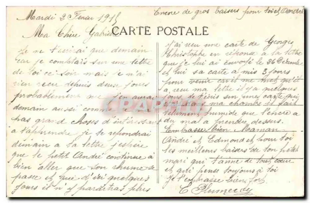 Angenis (Loire-Inf.) — Ansicht der Kirche von Norden — Sammlung F. Chapeau, Nantes, Nr. 25 - Rückseite