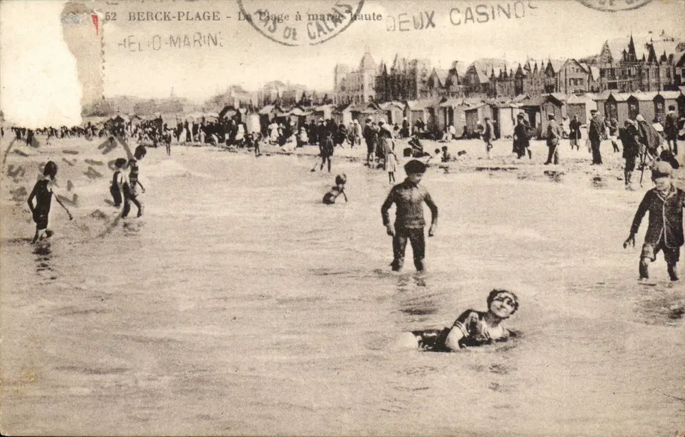 Berck-Plage — A Praia com maré alta — Dois Casinos — Editor Helo-Marini, n°52 - Frente
