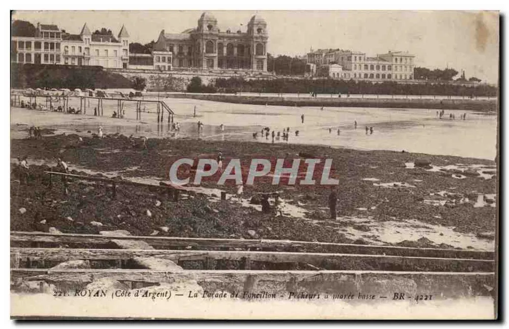 Royan (Côte d'Argent) — La Promenade de Foncillon — Pêcheurs à marée basse — BR-4221 - Frente
