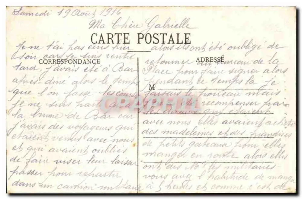 Verdun bombardeado — Edição Yve H. Dutil, Bar-le-Duc - Verso