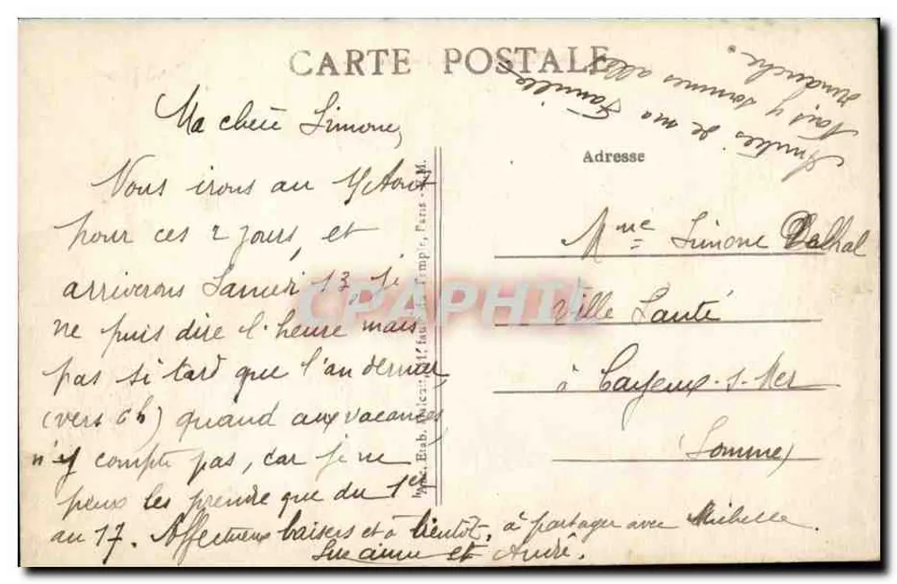 Paris — A Bolsa — E.M. n°10 - Verso