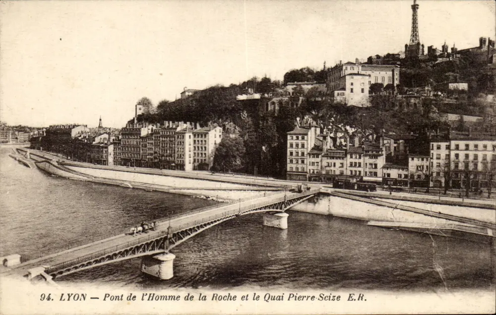 LYON — Brücke des Mannes von La Roche und Quai Pierre-Scize — E.R. - Vorderseite