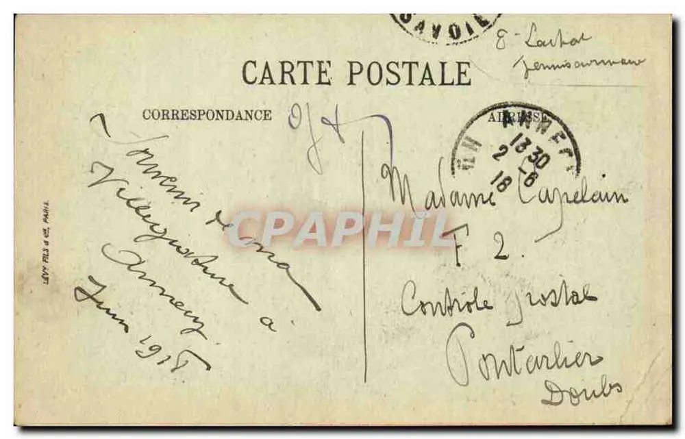 Annecy — Jardim Público — LL, n°55 - Verso