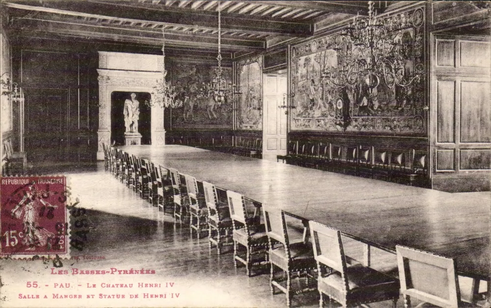 Pau - Schloss Henri IV — Speisesaal und Statue von Henri IV — Verlag Toulouse, Nr. 55 - Vorderseite