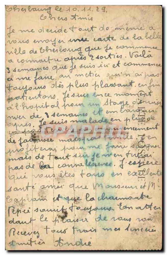 Cherbourg — Panorama der Stadt und des Hafens — Unbekannter Verleger, Nr. 3 - Rückseite