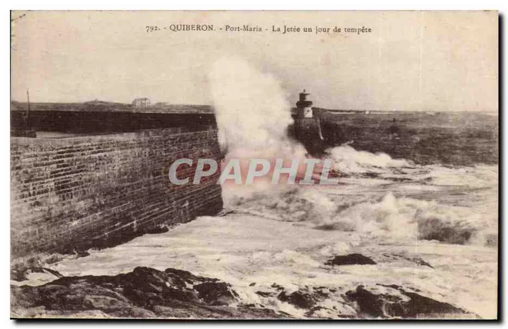Quiberon - Port-Maria - Der Kai an einem stürmischen Tag — Verlag Laurent-Nel Reunes, Nr. 792 - Vorderseite