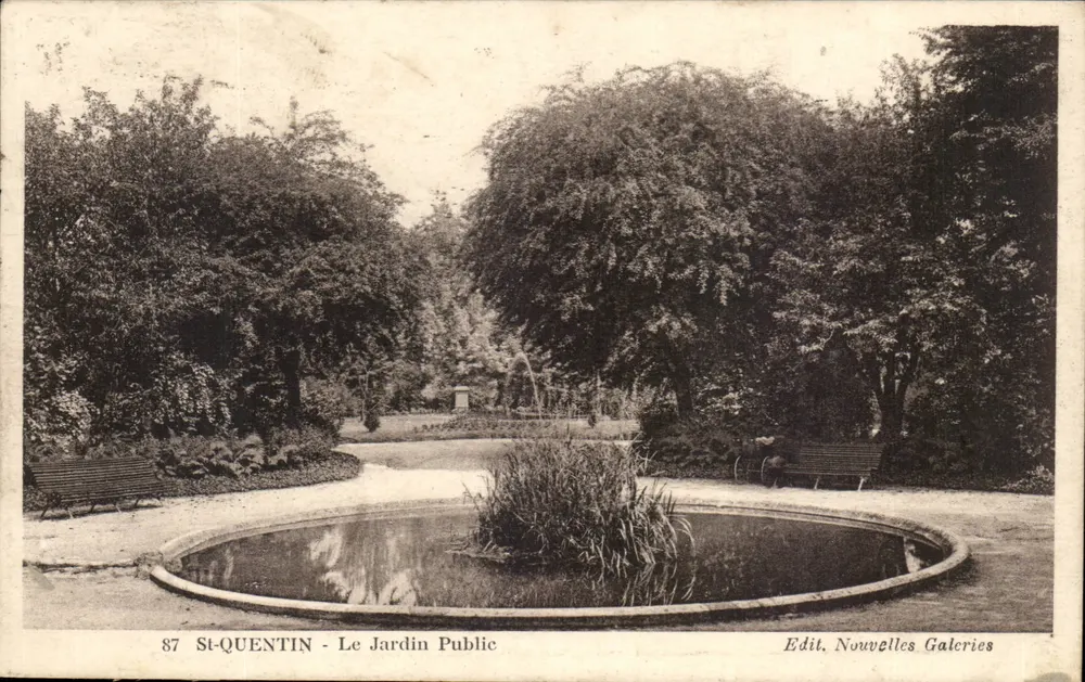 St-Quentin - O Jardim Público — Edição Nouvelles Galeries, n° 87 - Frente
