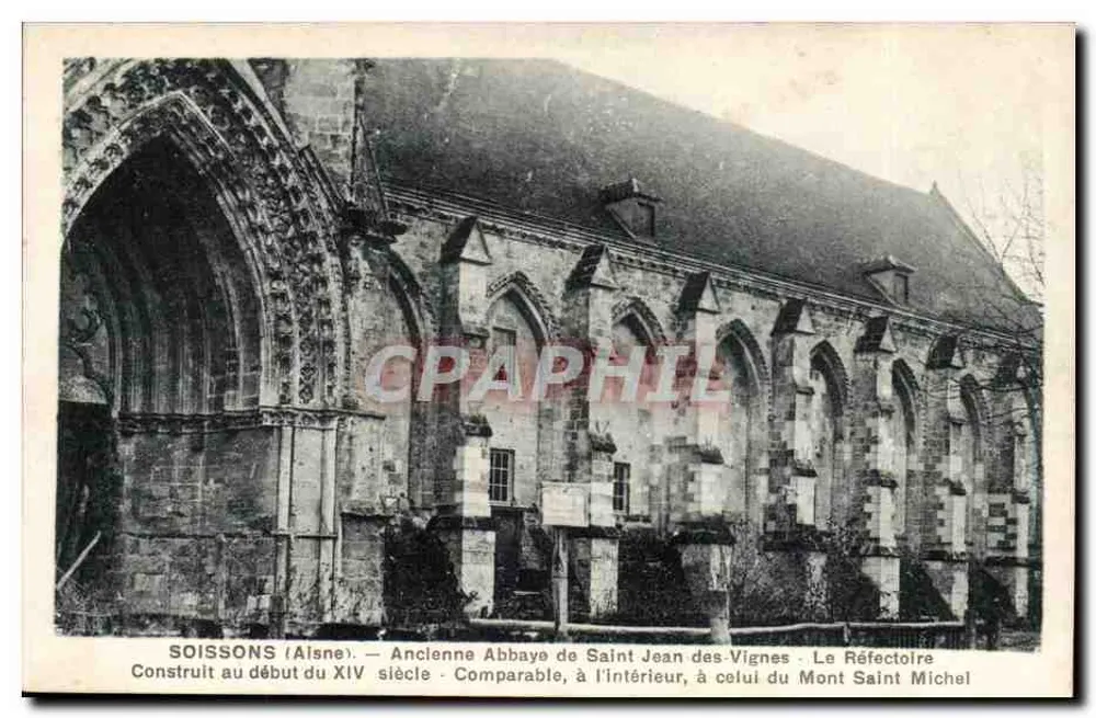 Soissons (Aisne) — Alte Abtei Saint Jean des Vignes — Das Refektorium — Errichtet am Anfang des 14. Jahrhunderts — Vergleichbar mit dem Inneren des Mont Saint Michel - Vorderseite