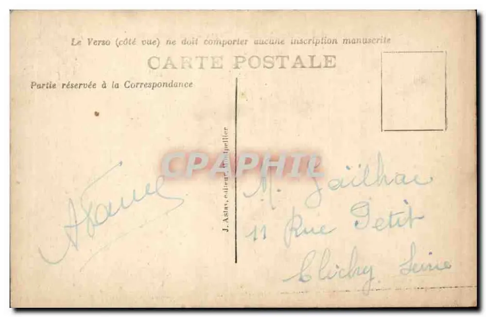 Montpellier — Place de la Comédie — J. Aslay, n°221 - Verso
