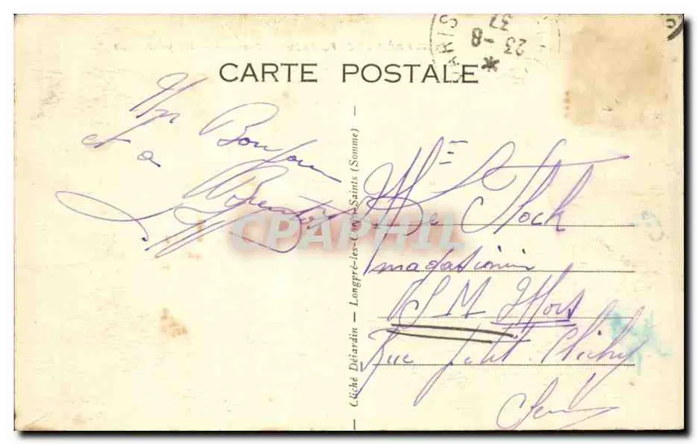 LONGPRÉ-les-CORPS-SAINTS (Somme) — Um pequeno lago — Editor Vernier - Verso