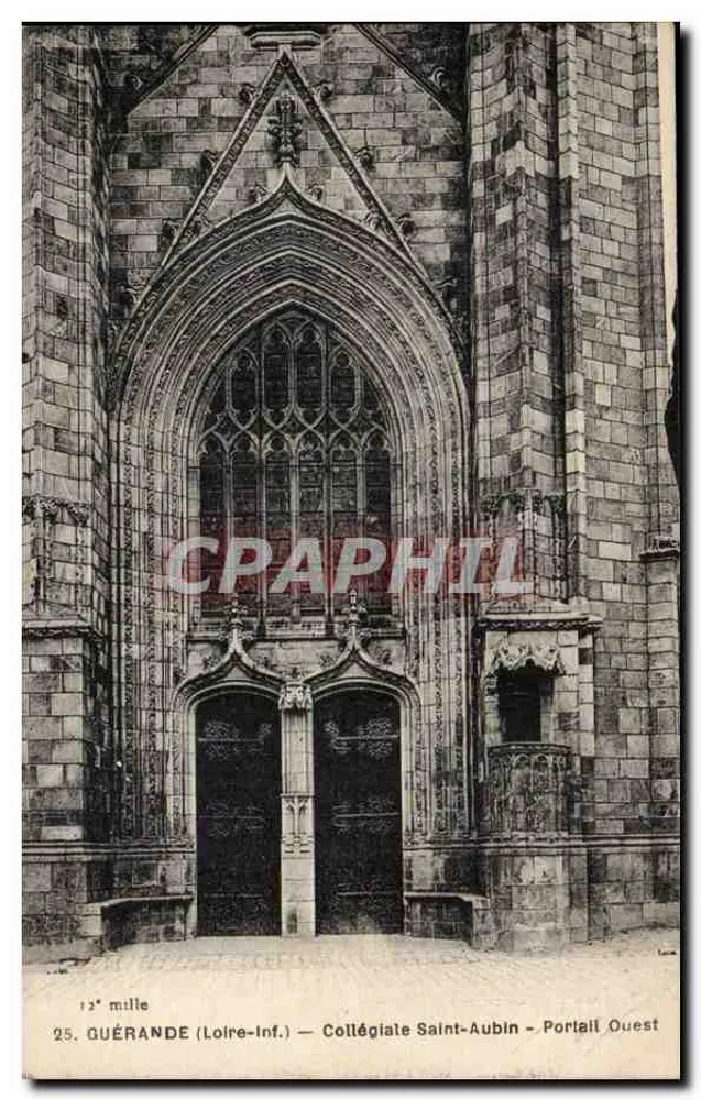 Guérande (Loire-Inf.) — Colegiata São Aubin — Portal Oeste - Frente