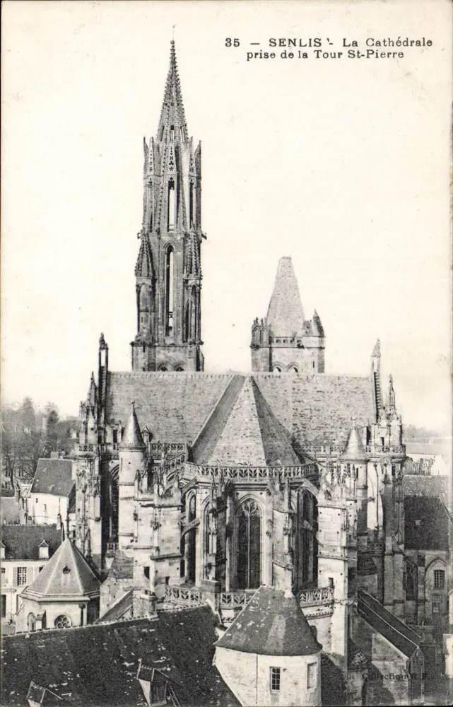 Senlis - Ansicht der Kathedrale von der St-Pierre-Turm — Sammlung R.E. — n° 35 - Vorderseite