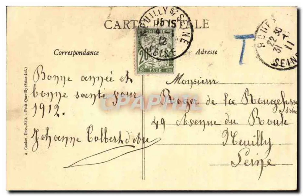 Fontaine de la Croix — Provence — Zeichnung von A. Goulon, n° A.35 - Rückseite