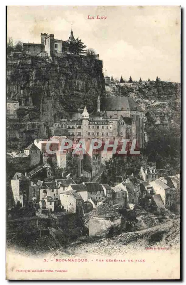 Rocamadour — Vista geral da frente — Fototipia Lahouche frères, Toulouse - Frente
