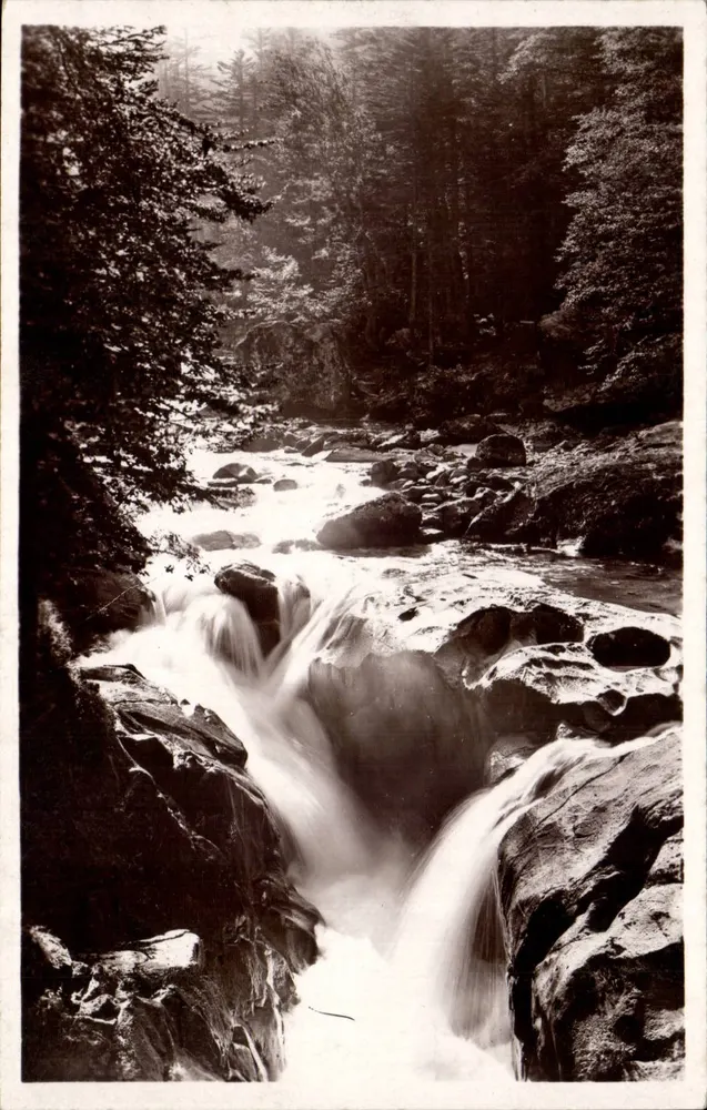 Cauterets — Cascata do Passo do Urso — editor Quinault, n° 129 - Frente