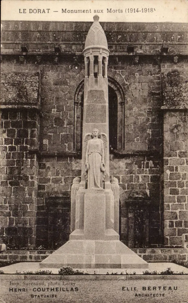 Le Dorat — Gedenkstein für die Toten (1914–1918) — Imp. Surenard, Foto Leray, Henri Coutheillas, Elie Bertheau - Vorderseite