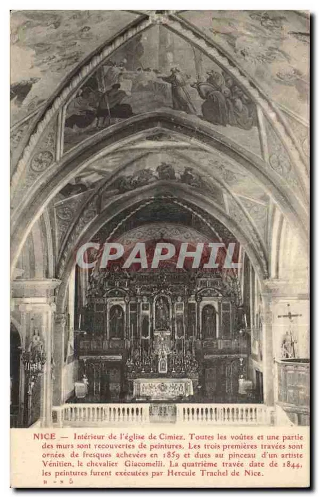 Interior da igreja de Cimiez — frescos e abóbadas — editor não identificado, n°5 - Frente