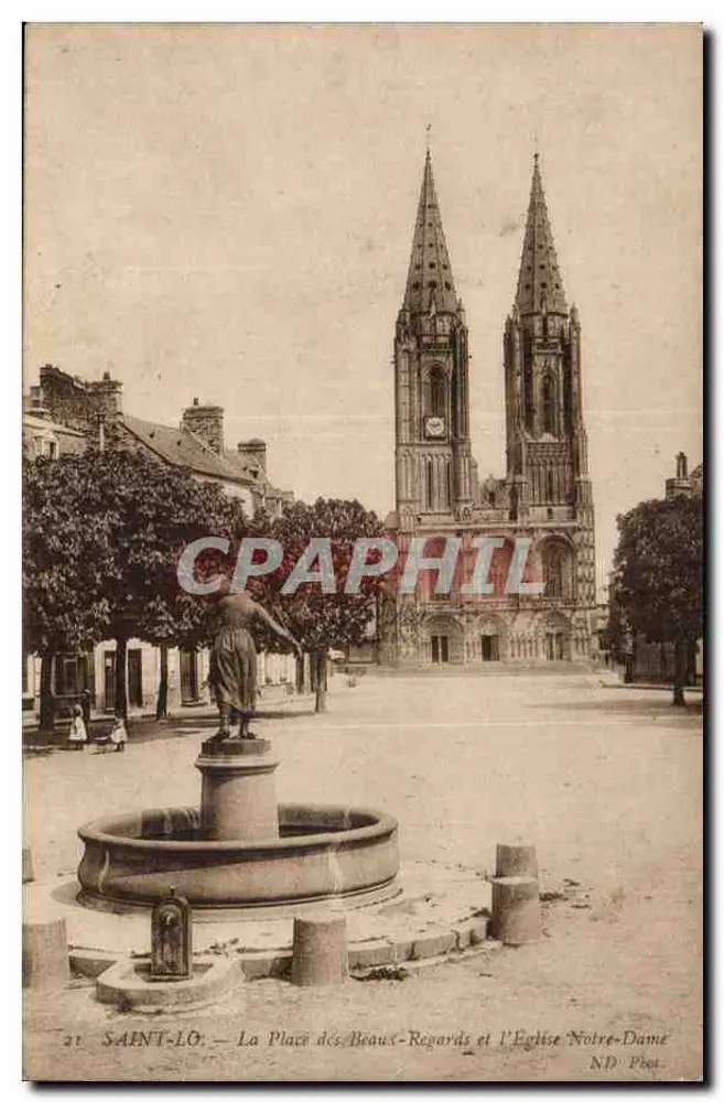 Saint-Lô — Der Platz der schönen Blicke und die Kirche Notre-Dame — ND Phot. - Vorderseite