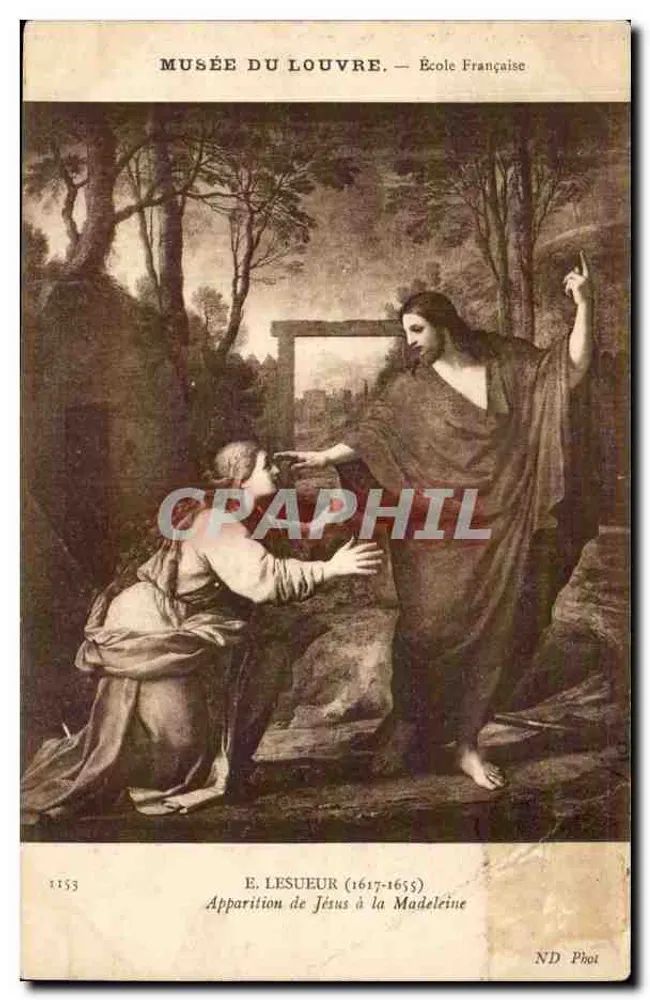 Erscheinung Jesu vor der Maria Magdalena — Musée du Louvre — Französisch — E. Lesueur (1617-1665) — Nr. 1153 - Vorderseite