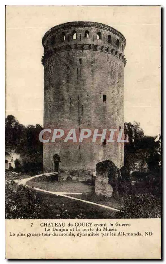 Château de Coucy — Turm des Bergfrieds und Tor vor dem Krieg — Château de Coucy - Vorderseite