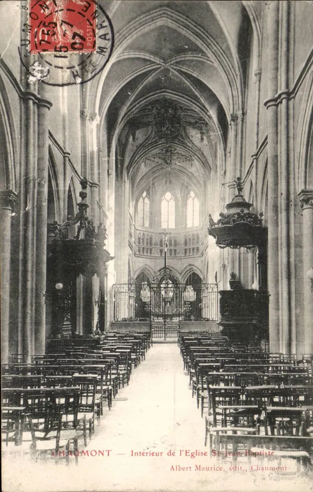 Chaumont — Innenansicht der Kirche Saint-Jean-Baptiste — Albert Maurice, Verleger, Chaumont - Vorderseite