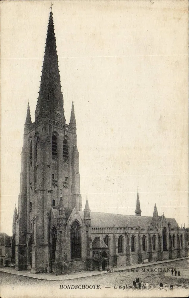 Hondschoote — A Igreja — Edição Léon Marchand - Frente