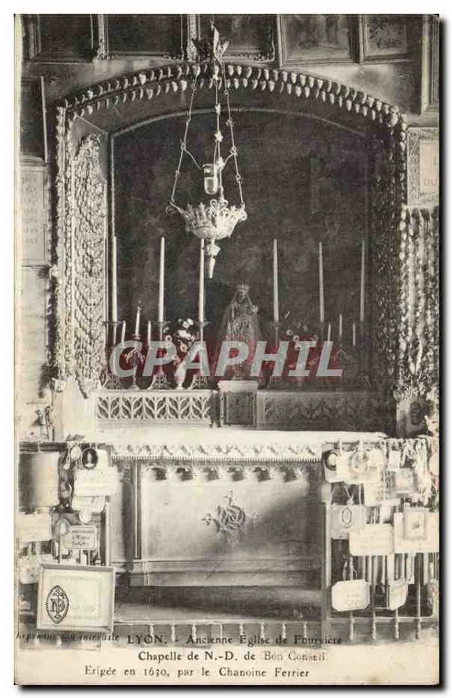 LYON - Alte Kirche von Pournyrière — Kapelle der Guten Beratung, Maria — unbekannter Verlag, Nr. 1911 - Vorderseite