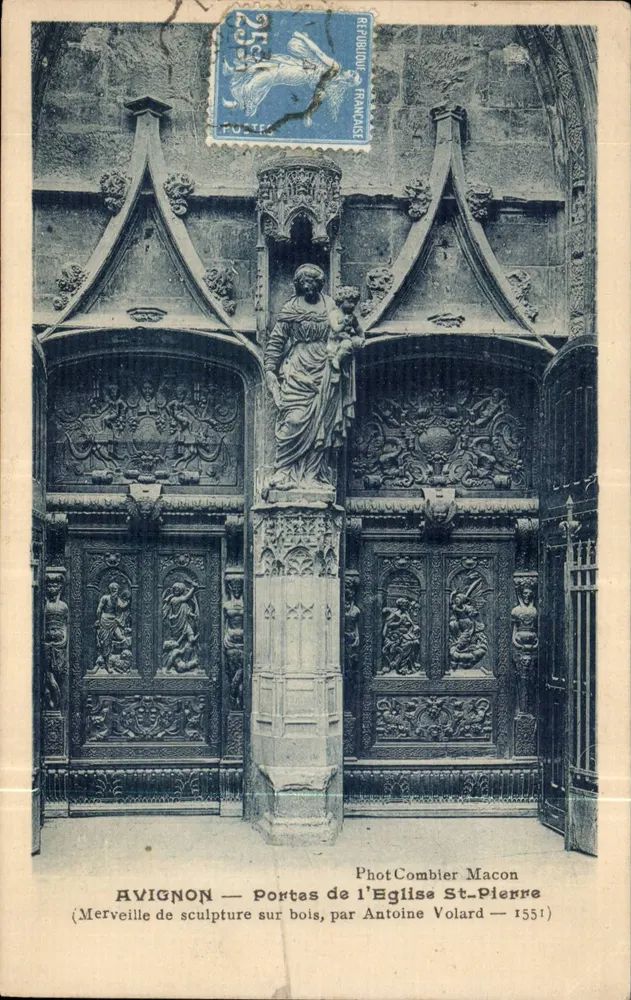 Avignon — Portas da Igreja de São Pedro — Fotografia Combier Macon - Frente