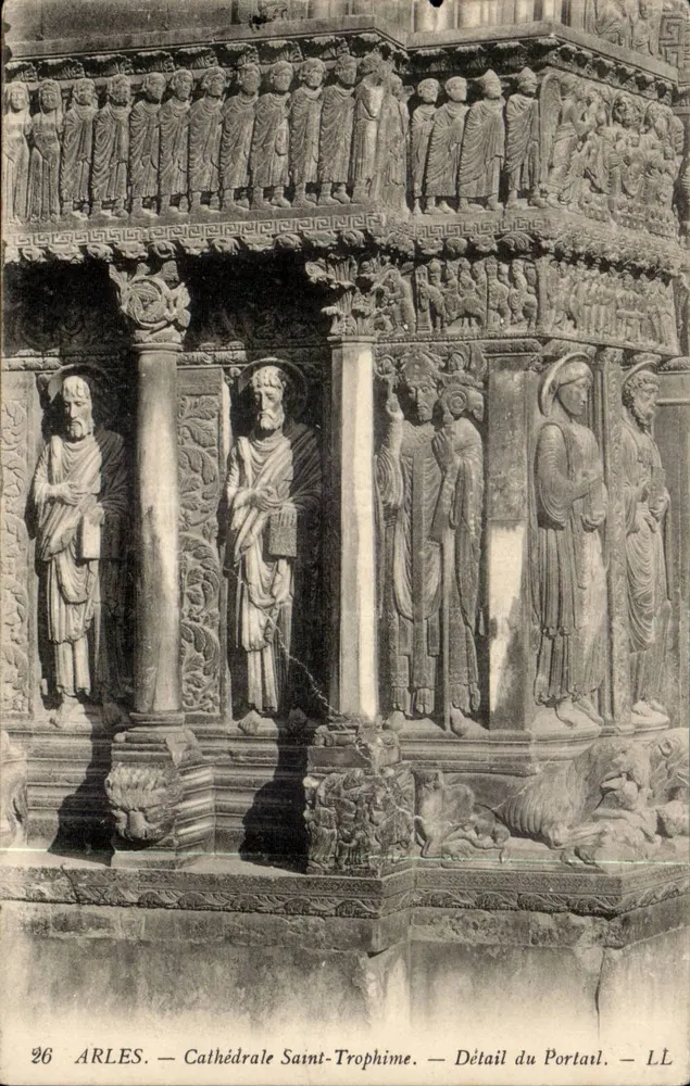 Arles — Kathedrale Saint-Trophime — Detail des Portals — LL - Vorderseite