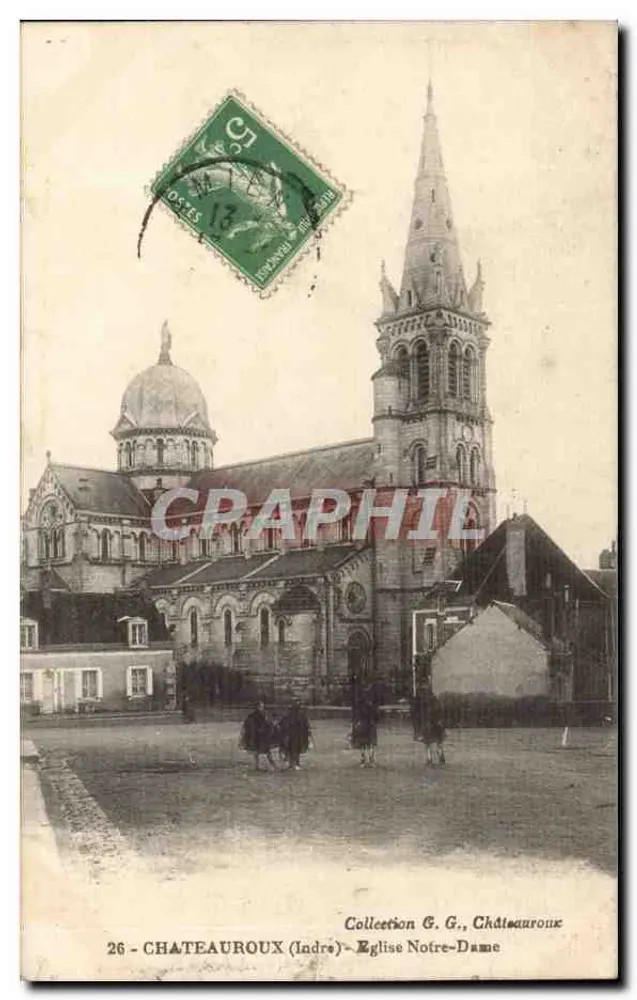 Châteauroux (Indre) — Igreja de Nossa Senhora — Coleção G. G., Châteauroux - Frente