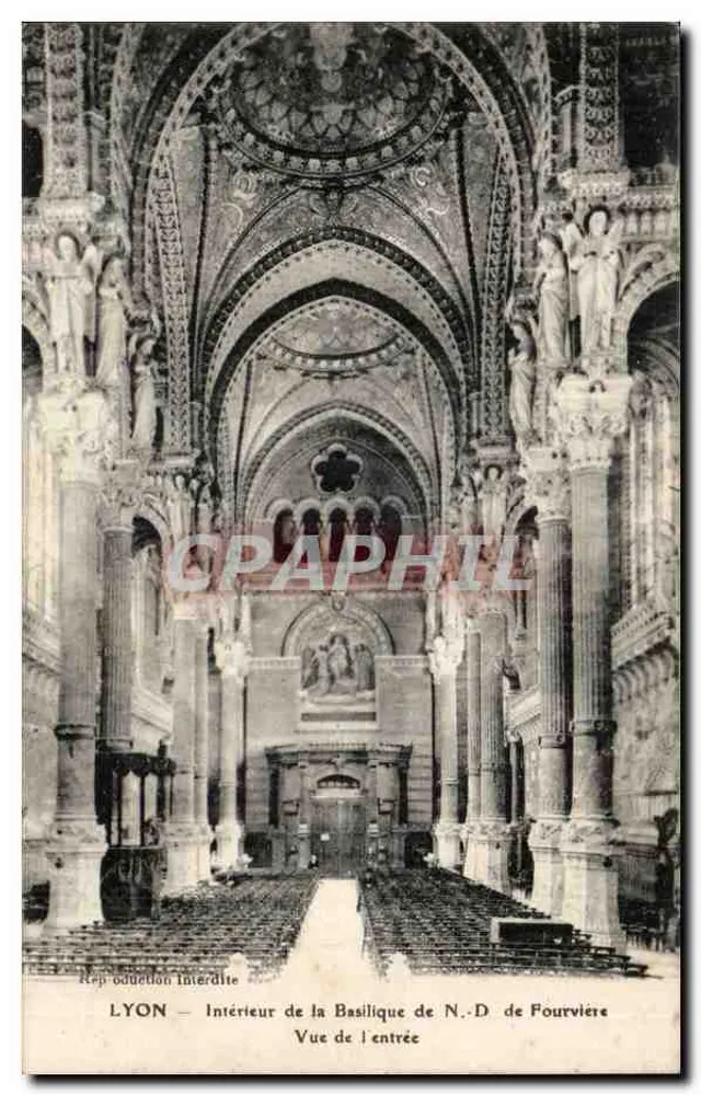 LYON — Innenansicht der Basilika N.-D. de Fourvière — Ansicht der Eingangstür - Vorderseite