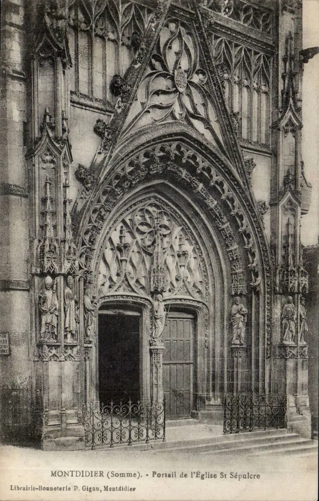 Montdidier (Somme) — Portal der Kirche Saint-Sepulchre — Librairie-Bonneterie P. Gigau - Vorderseite