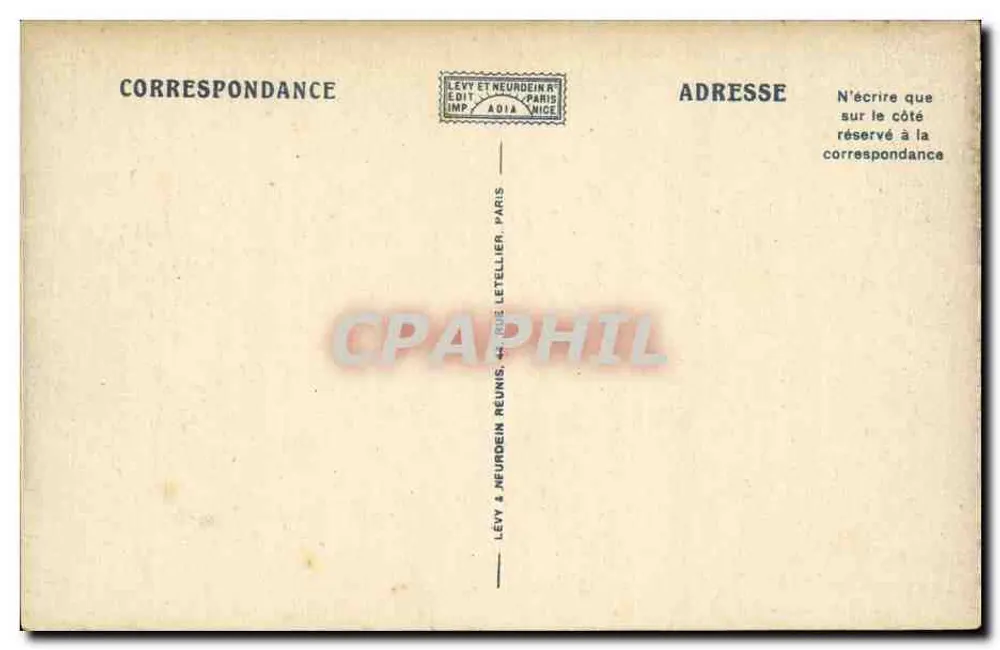 Amiens — O Hotel de Ville — Editor Levy & Neurdein réunis, Paris - Verso