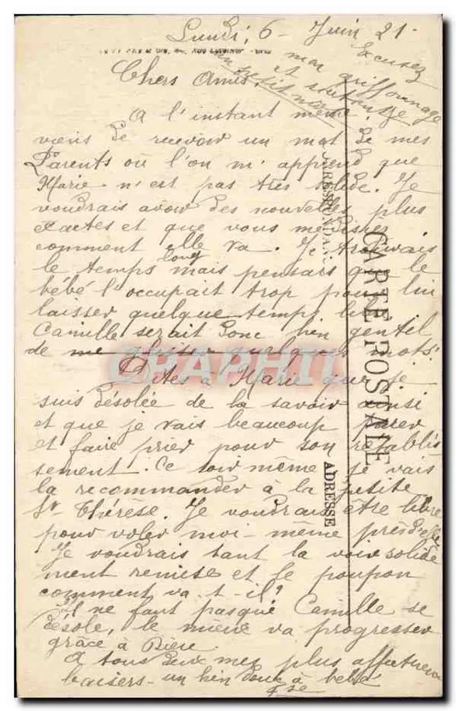Saint-Céneri — Ponte sobre o riacho e igreja — Edição M. R. - Verso