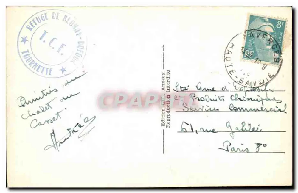 Der Tournette-Massiv — In der Nähe von Annecy — Édition GIL, n°1203 - Rückseite