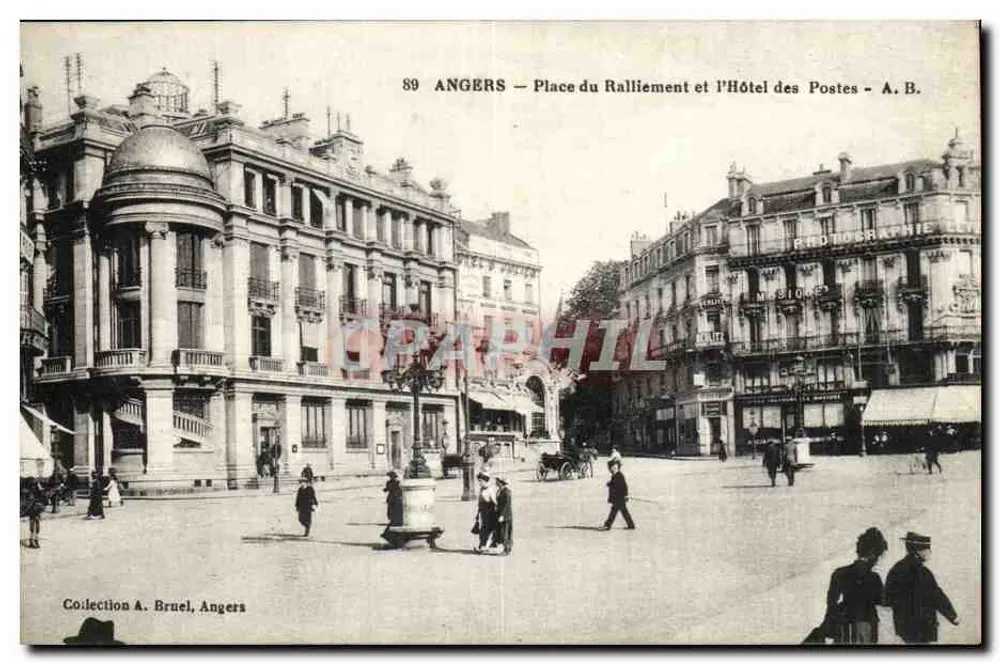 Angers — Place du Ralliement und das Postamtshaus — A. B. - Vorderseite