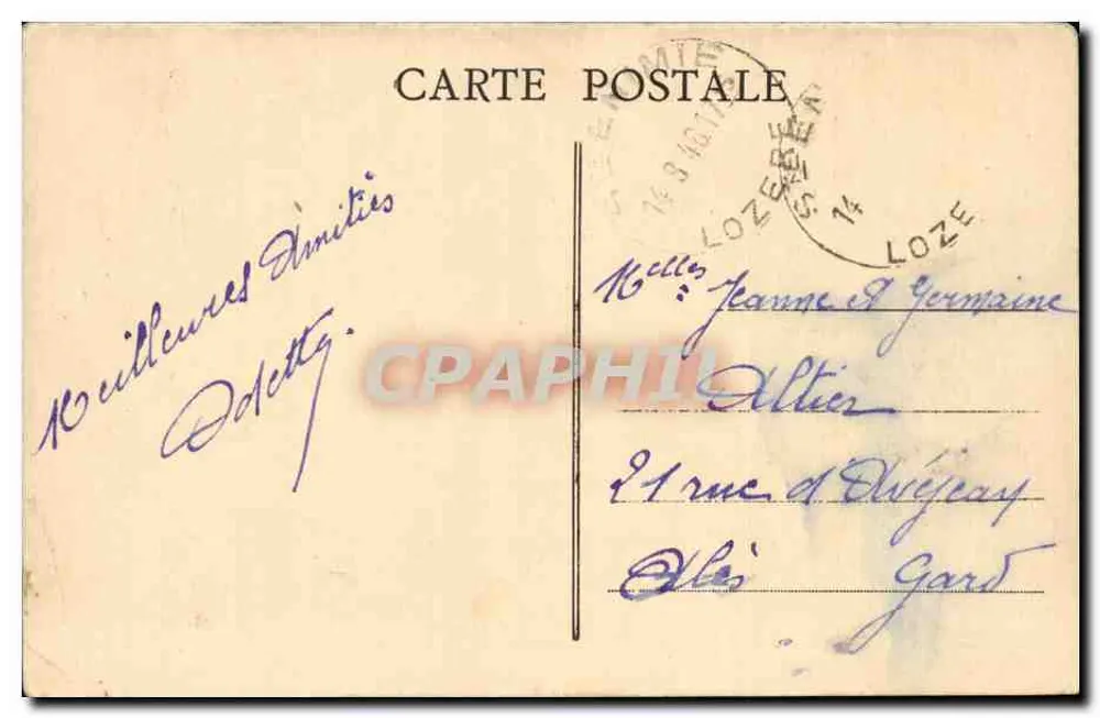 Aven Armand, Causse Méjean (Lozère) — A Floresta Virgem — Foto E.-A. Martel, Impr. Artières et Maury, Millau (Aveyron) - Verso