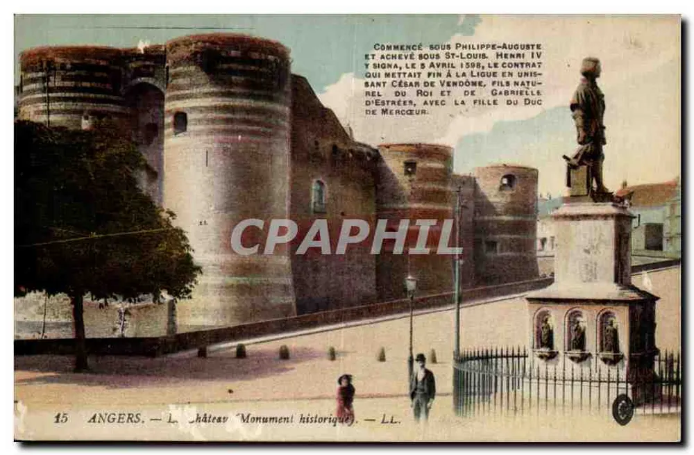 Angers — Kasteel Historisch monument — LL n°15 - Voorkant