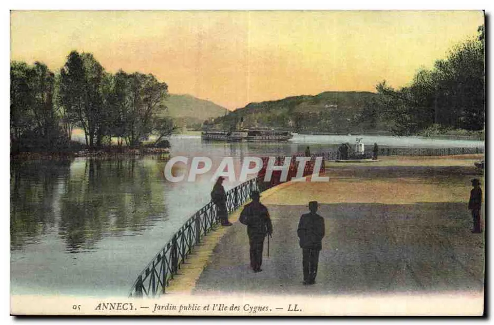 Annecy — Öffentlicher Garten und Insel der Schwäne — LL. - Vorderseite